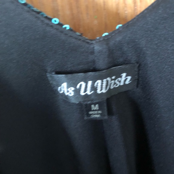 Sequence blue and black formal dress - Picture 3 of 3